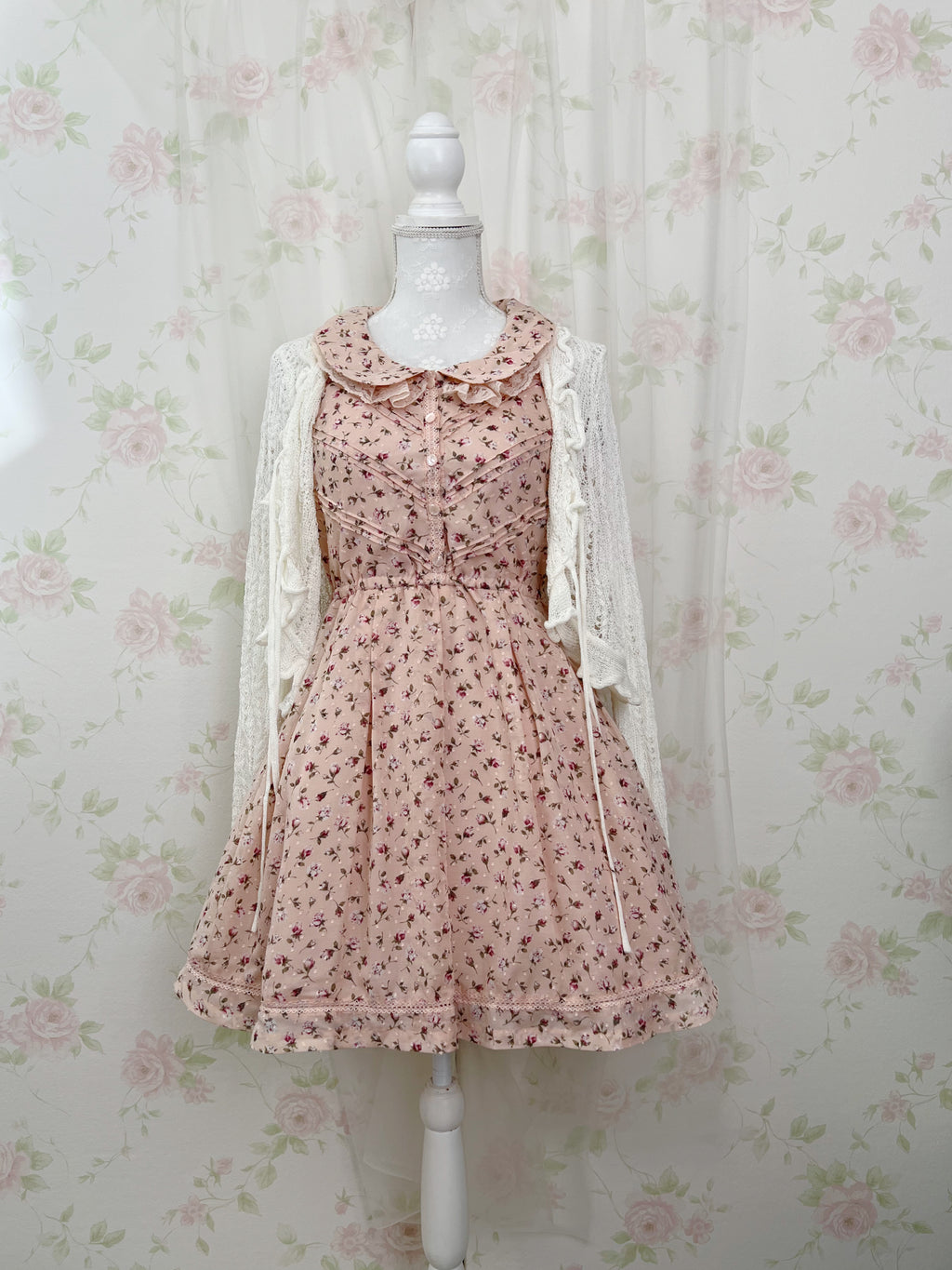 L'EST ROSE Floral Dolly Collar Dress