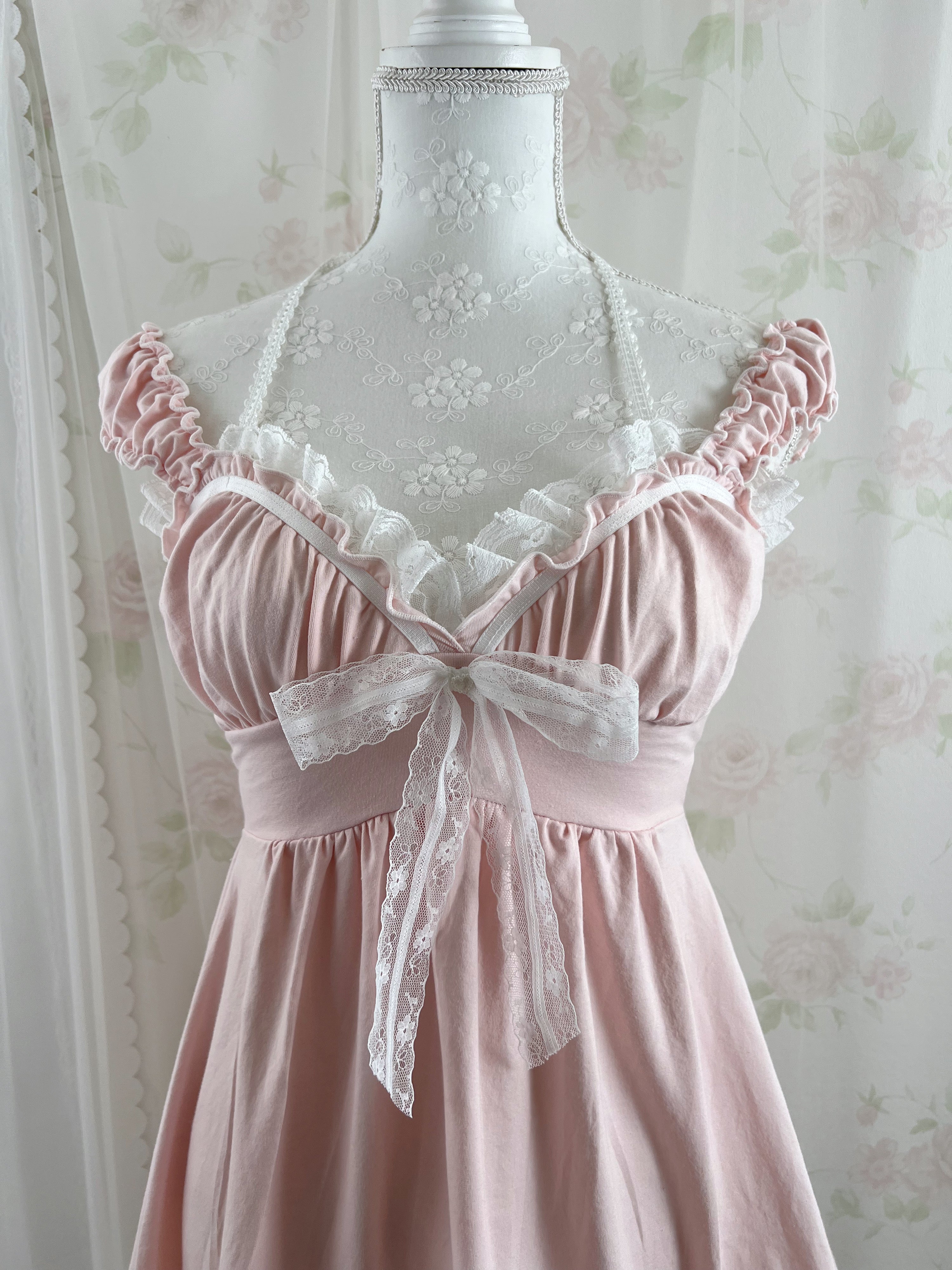 (Pre-order)Vintage Angel Tailor Pink Laloli Dress&Cami Set