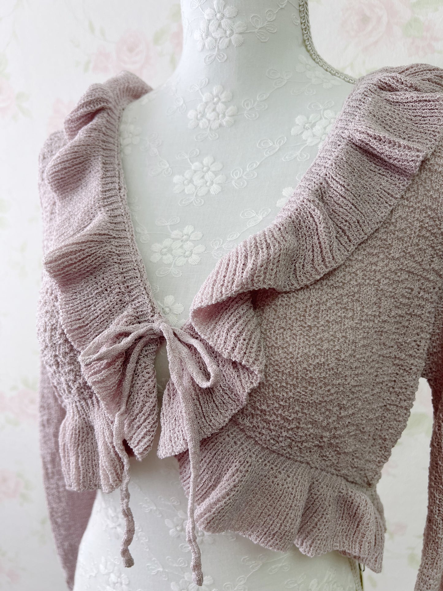 (12% OFF) GRL Shoujo Girlie Ruffled Cardigan (Pink)