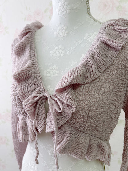 (12% OFF) GRL Shoujo Girlie Ruffled Cardigan (Pink)