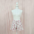 Strawberry Hem Frilled Short Pants (Pink)