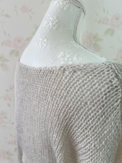 GRL Soft Loose Gyaru Sweater (Beige)
