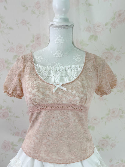 GRL Lacy Shoujo T-Shirt (Peach Pink)