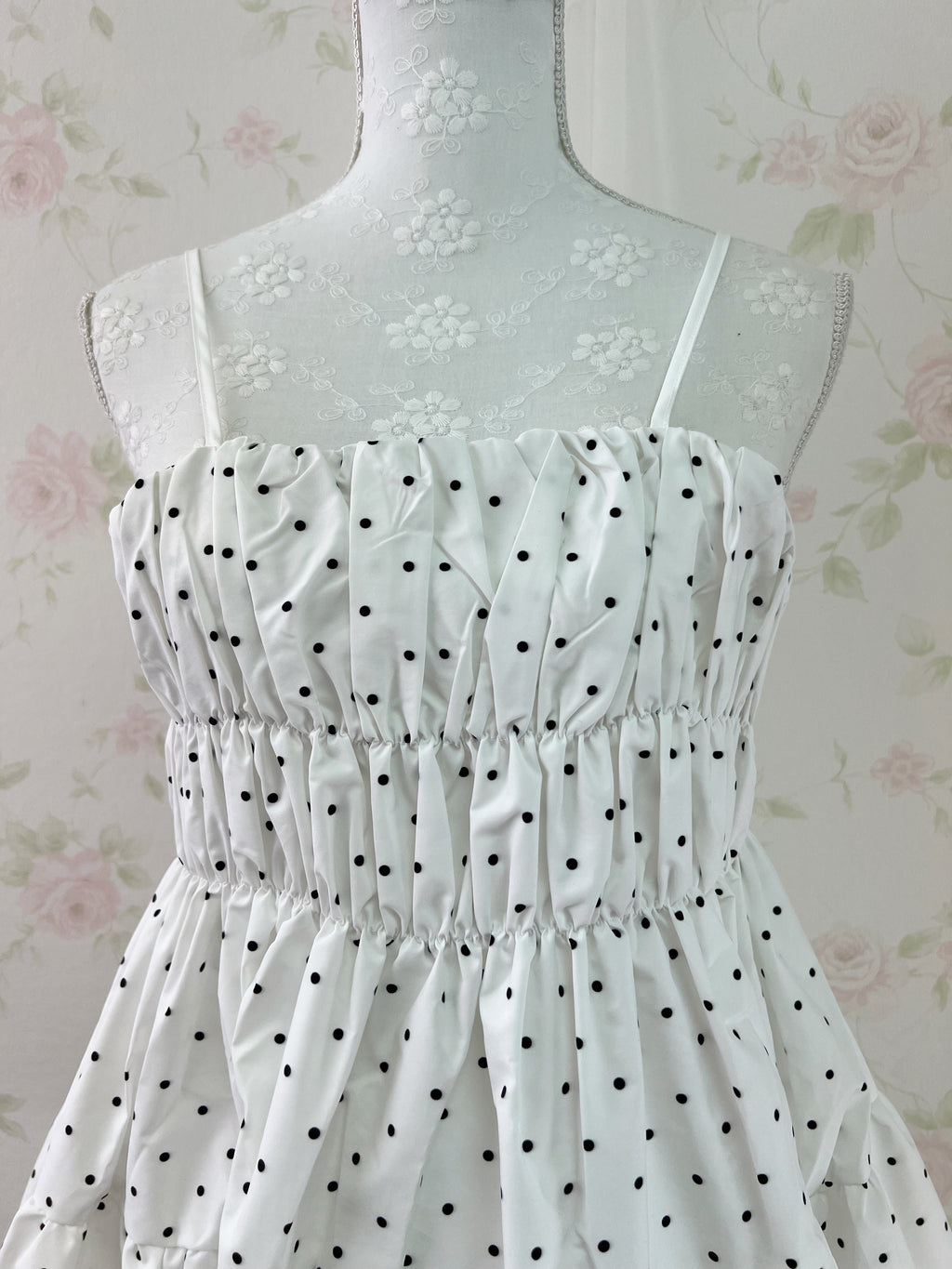 Coca Polka Dot Crispy Fabric Dress