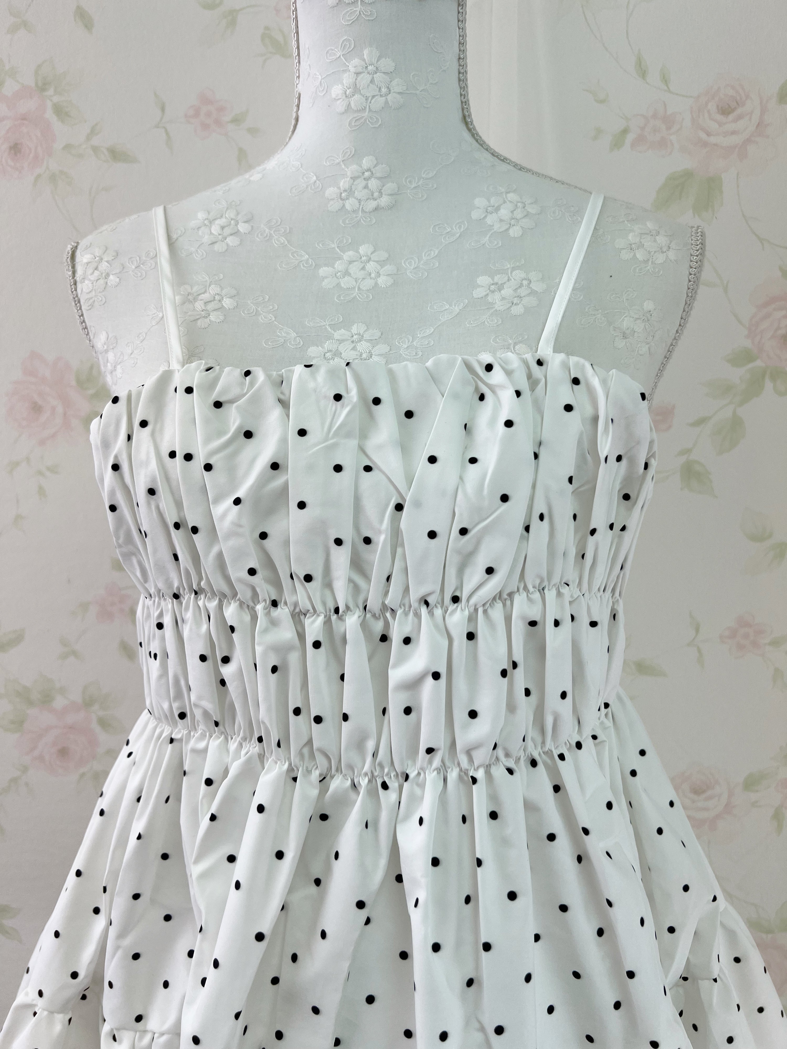 Coca Polka Dot Crispy Fabric Dress