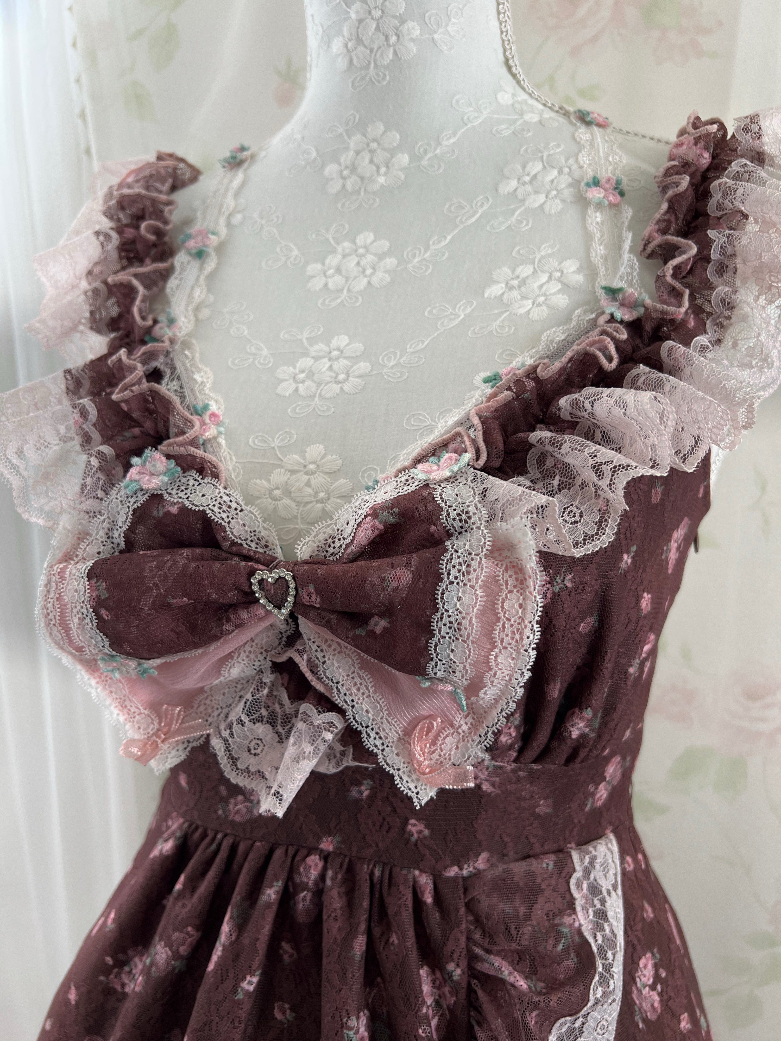 (Pre-order)Vintage Angel Tailor Fairy Pretty Dress (Brown)