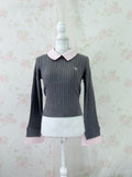 Retro Girl Layered Like Top (Gray)