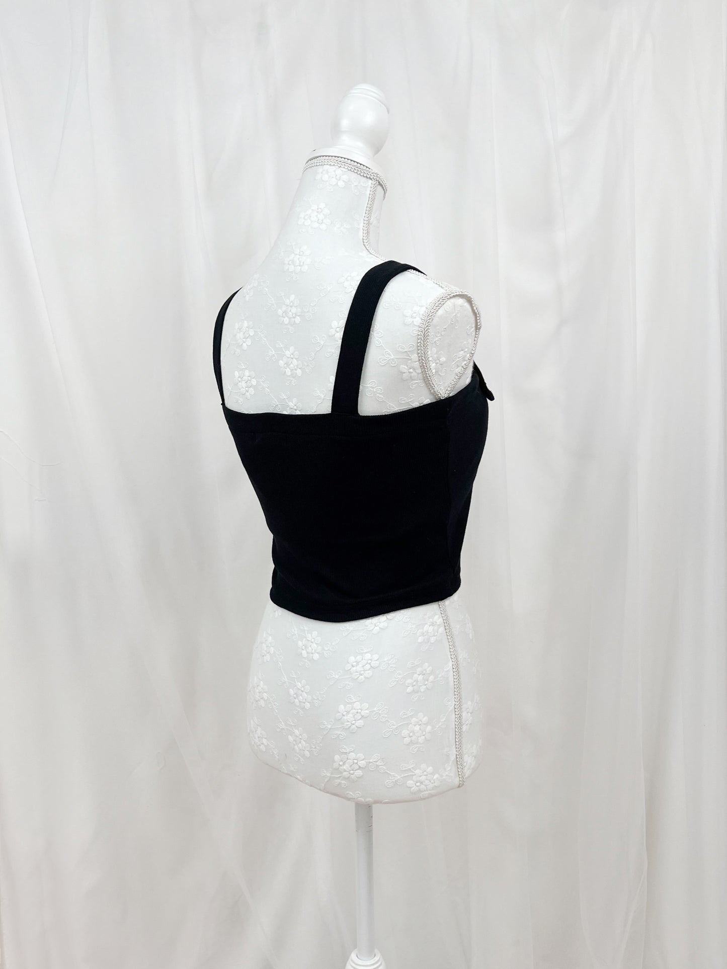 Buckle Strap Top With Cups (Black)