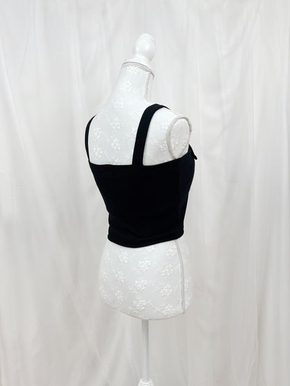 Buckle Strap Top With Cups (Black)