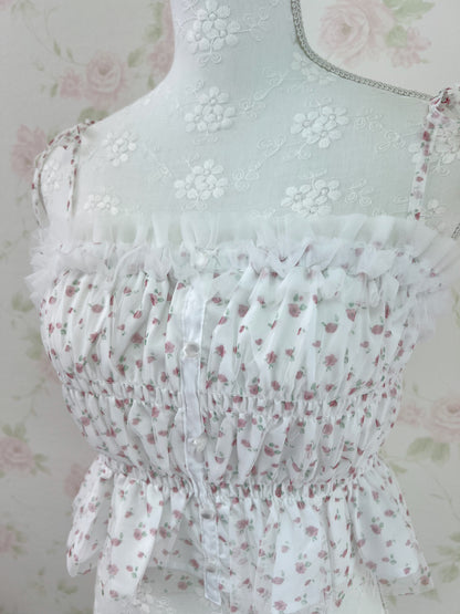GRL Tulle Floral Top