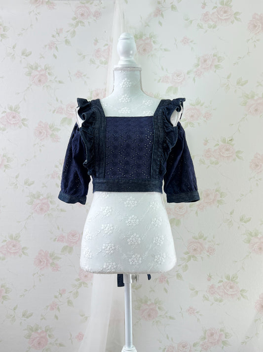 Swankiss Denim Off Shoulder Bustier
