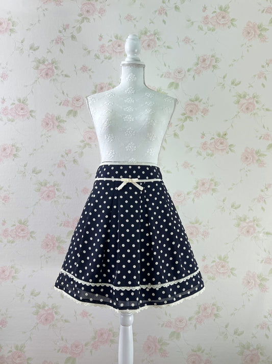 Prime Pattern Polka Dot Front Bow Skirt