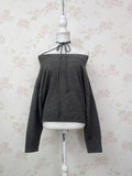 Choker Off Soulder Sweater (Dark Gray)