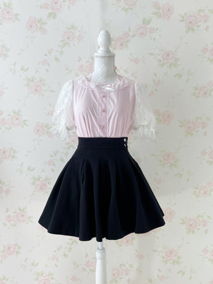 Lovely Tency Lace Sleeve Halter Neck Blouse (Pink)