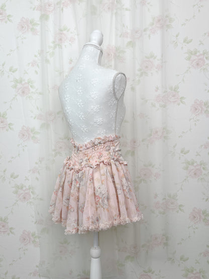 LIZ LISA High Waist Chiffon Floral Skirt