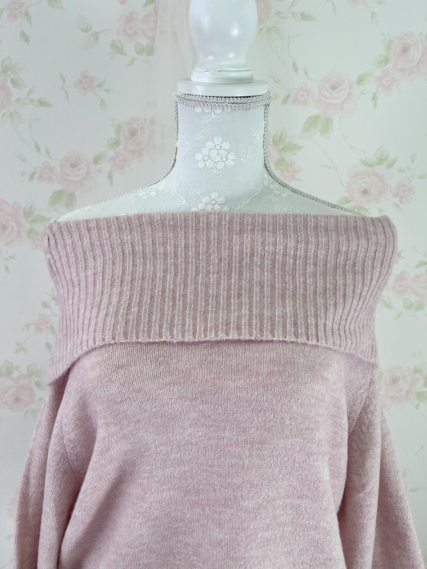 Honeys Off Shoulder Soft Knit Top (Sweet Pink)