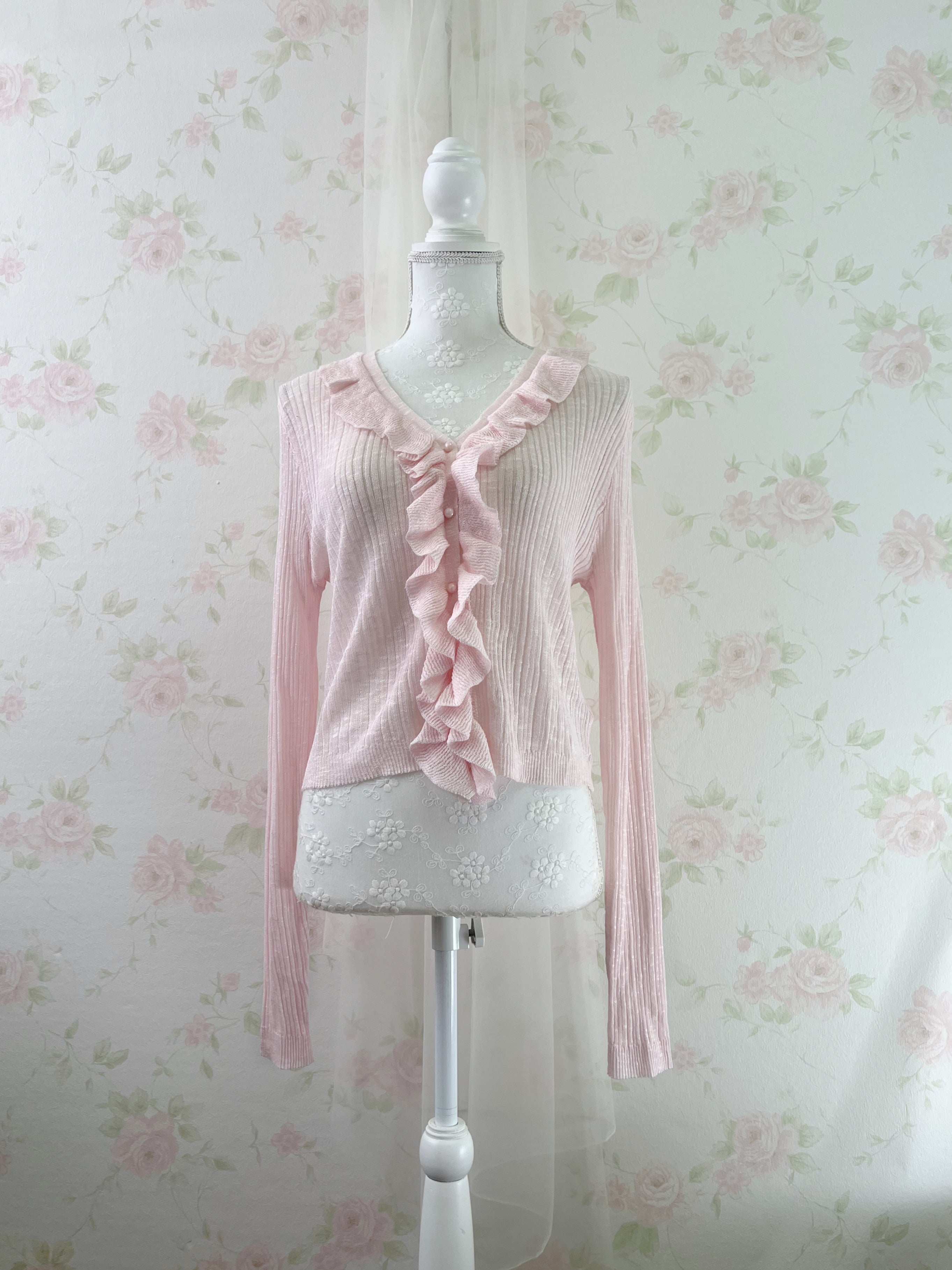 Ruffled Shoujo Cardigan (Pink)