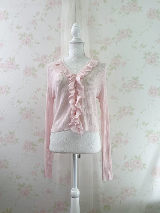 GRL Ruffled Shoujo Cardigan (Pink)