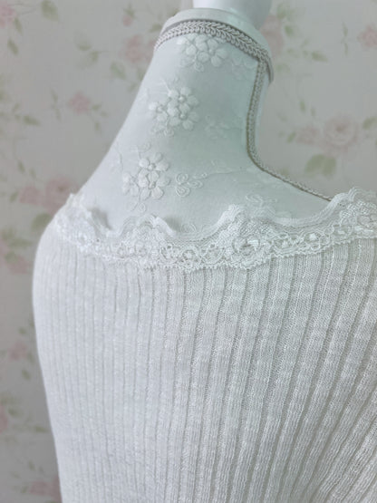 GRL Lacy One Button Cardigan (Ivory)