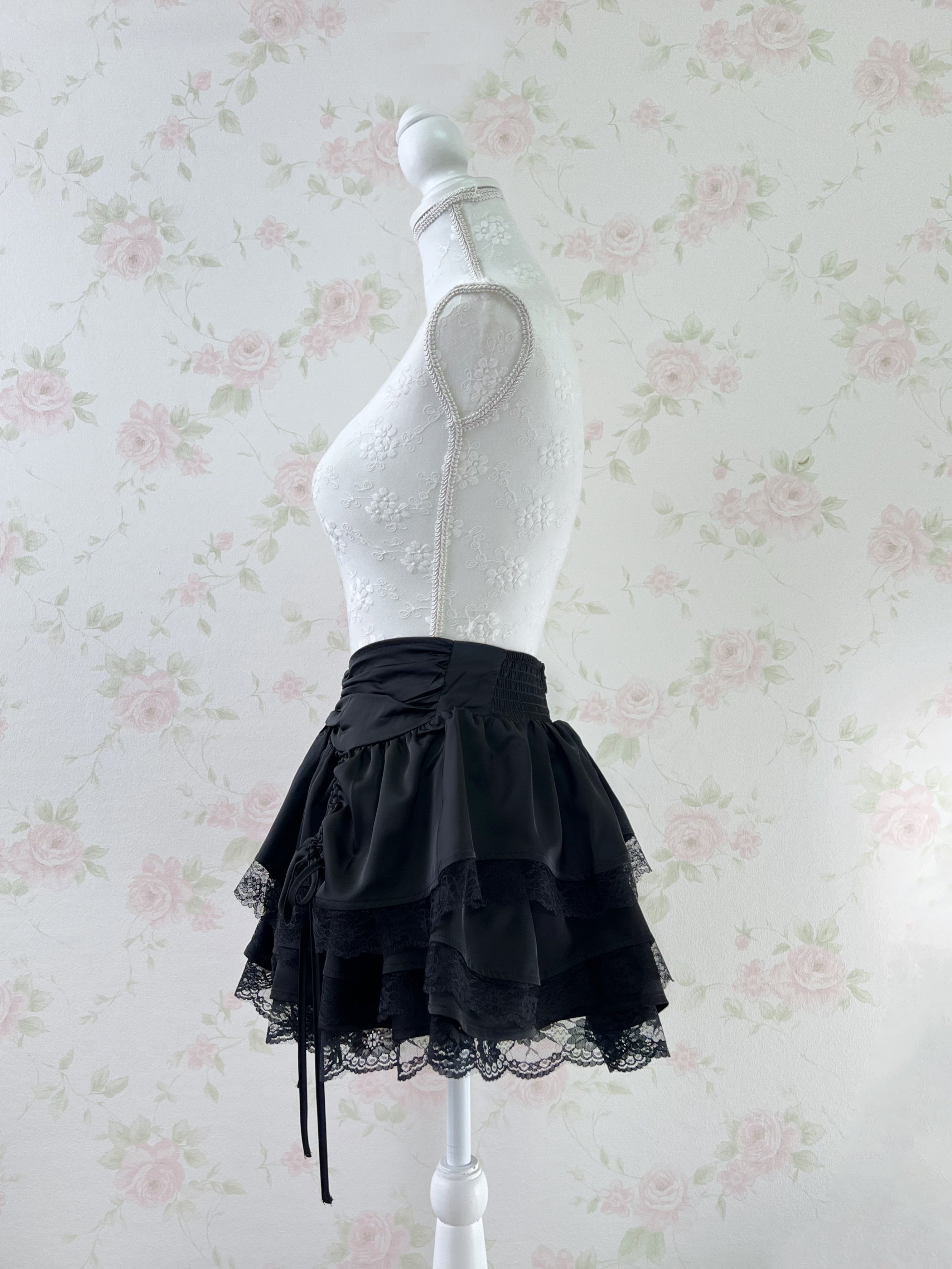 Draw String Layered Sukapan (Black)