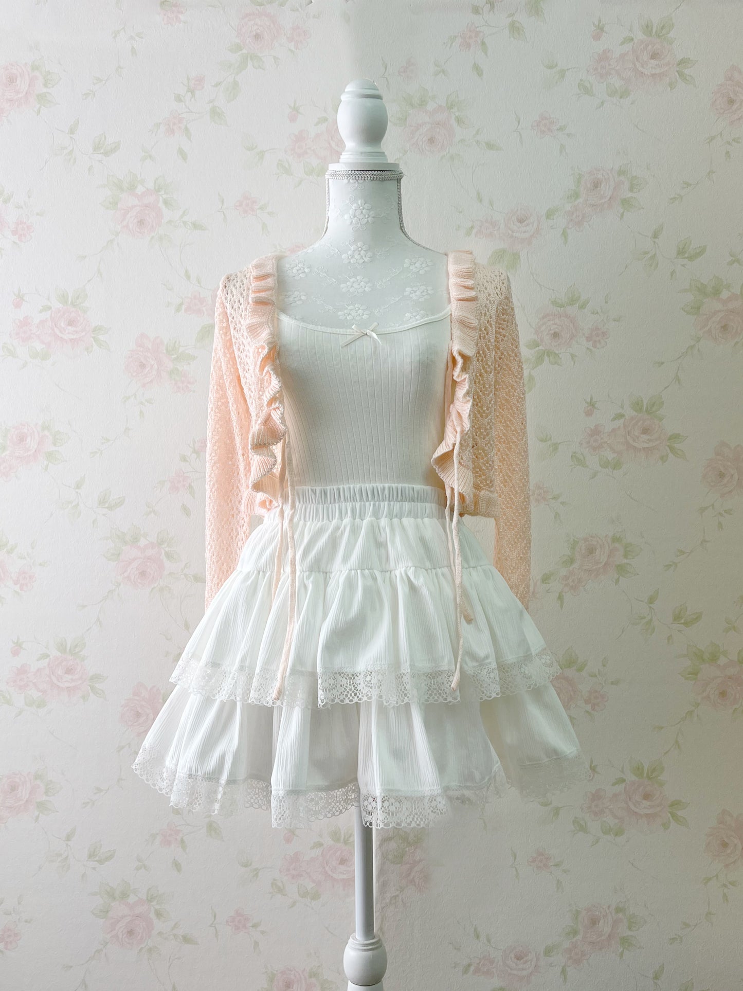 GRL Double String Cardigan (Peach Pink)