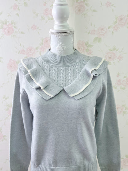 mezzo piano junior Frilled Soft Sweater (Angelic Blue)