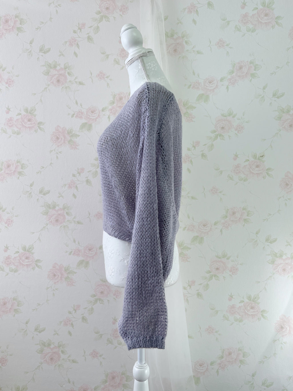 Soft Loose Gyaru Sweater (Purple Blue)