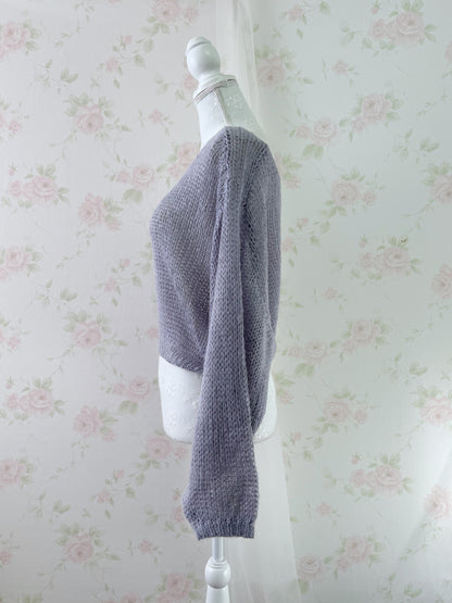 GRL Soft Loose Gyaru Sweater (Purple Blue)