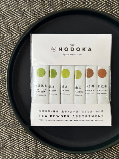 NODOKA Organic Japanese Powdered Tea Assortment 6 Sticks
