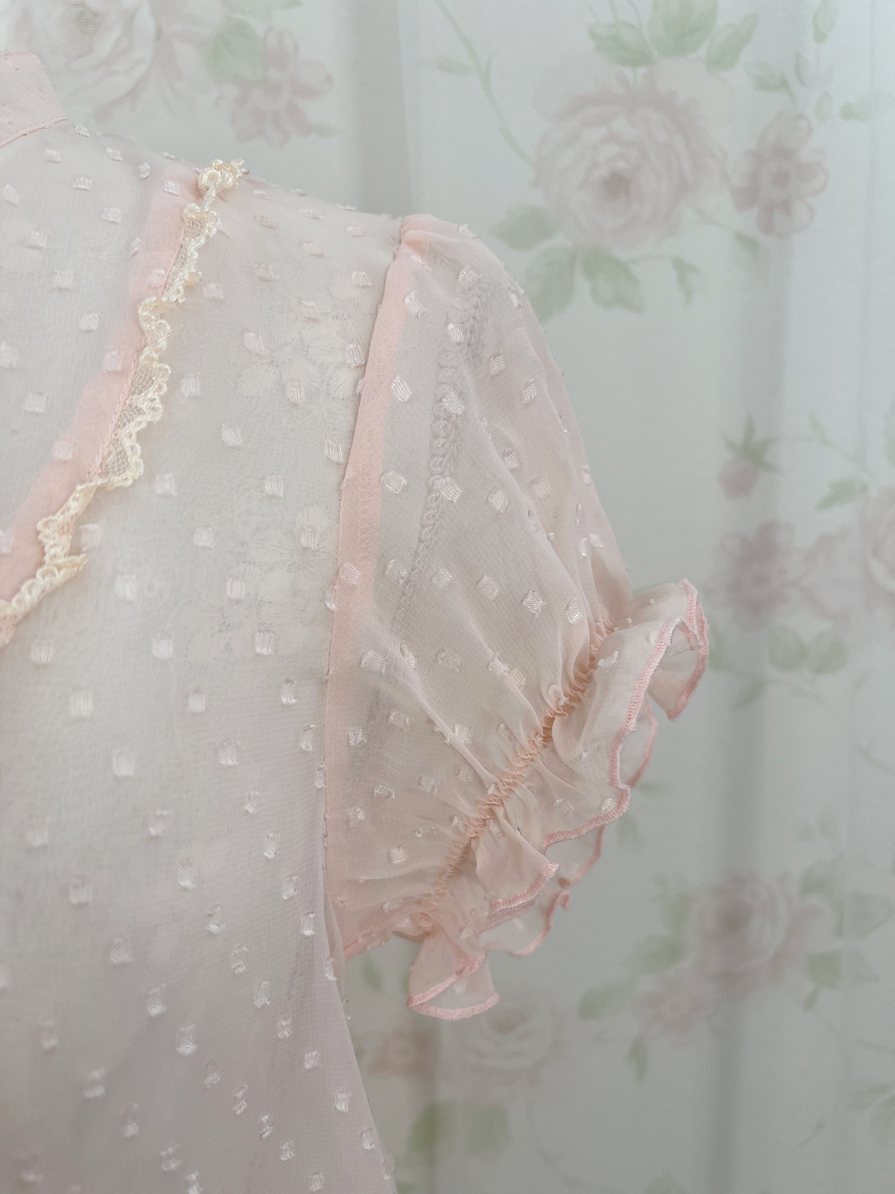 Peach John Bow Tie Chiffon Blouse (Peach Pink)