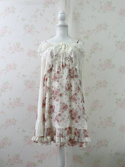 L'EST ROSE Front Lace Floral Dress