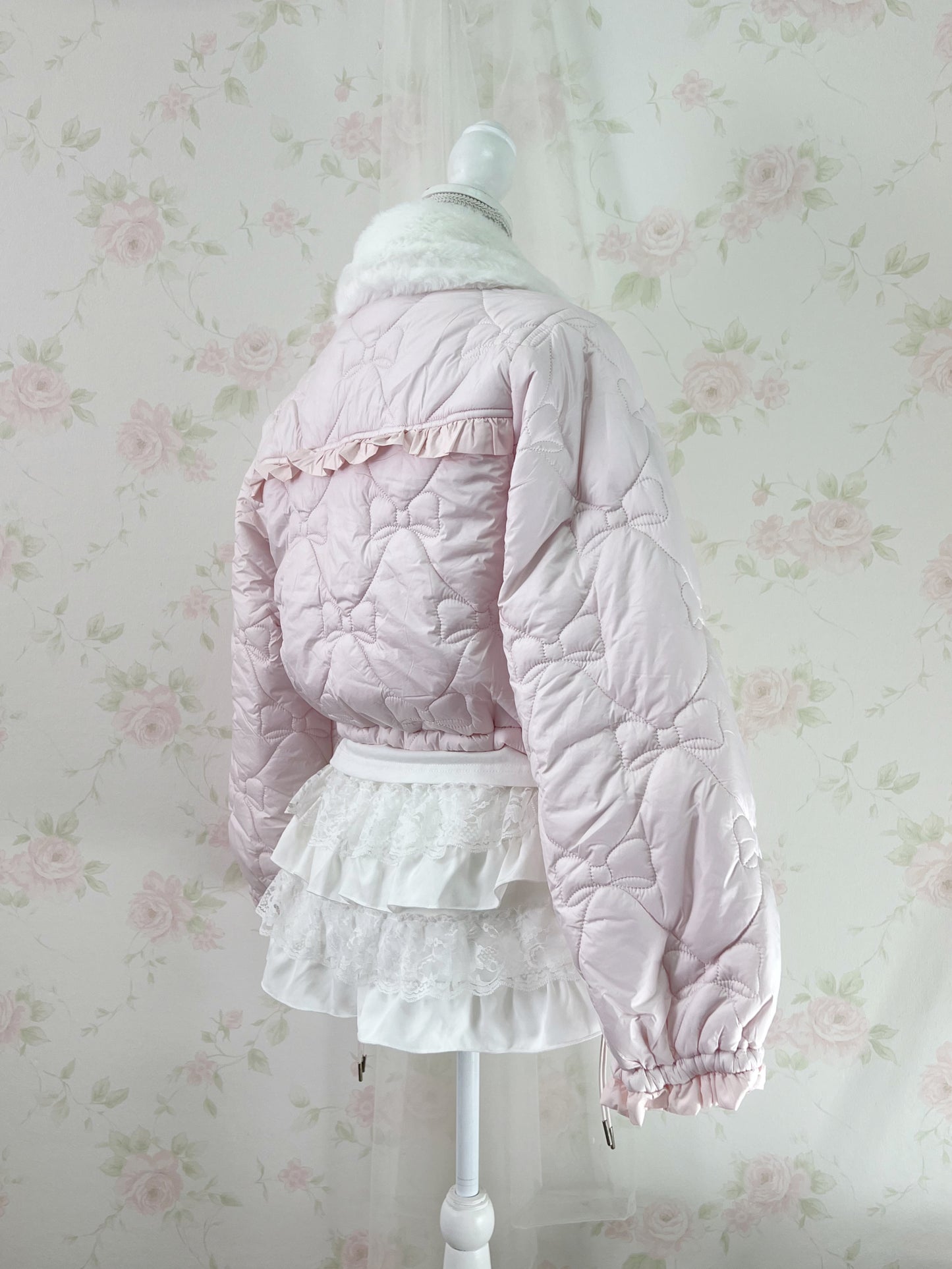 Honey Cinnamon Ribbon Quilting Jacket (Pink)