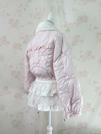 Honey Cinnamon Ribbon Quilting Jacket (Pink)