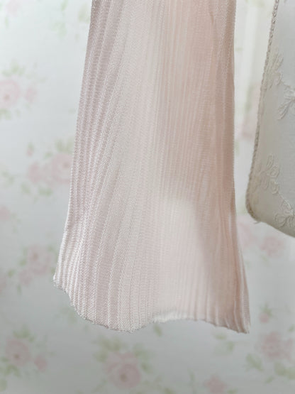 Heart Button Wide Sleeve Cardigan (Powder Pink)