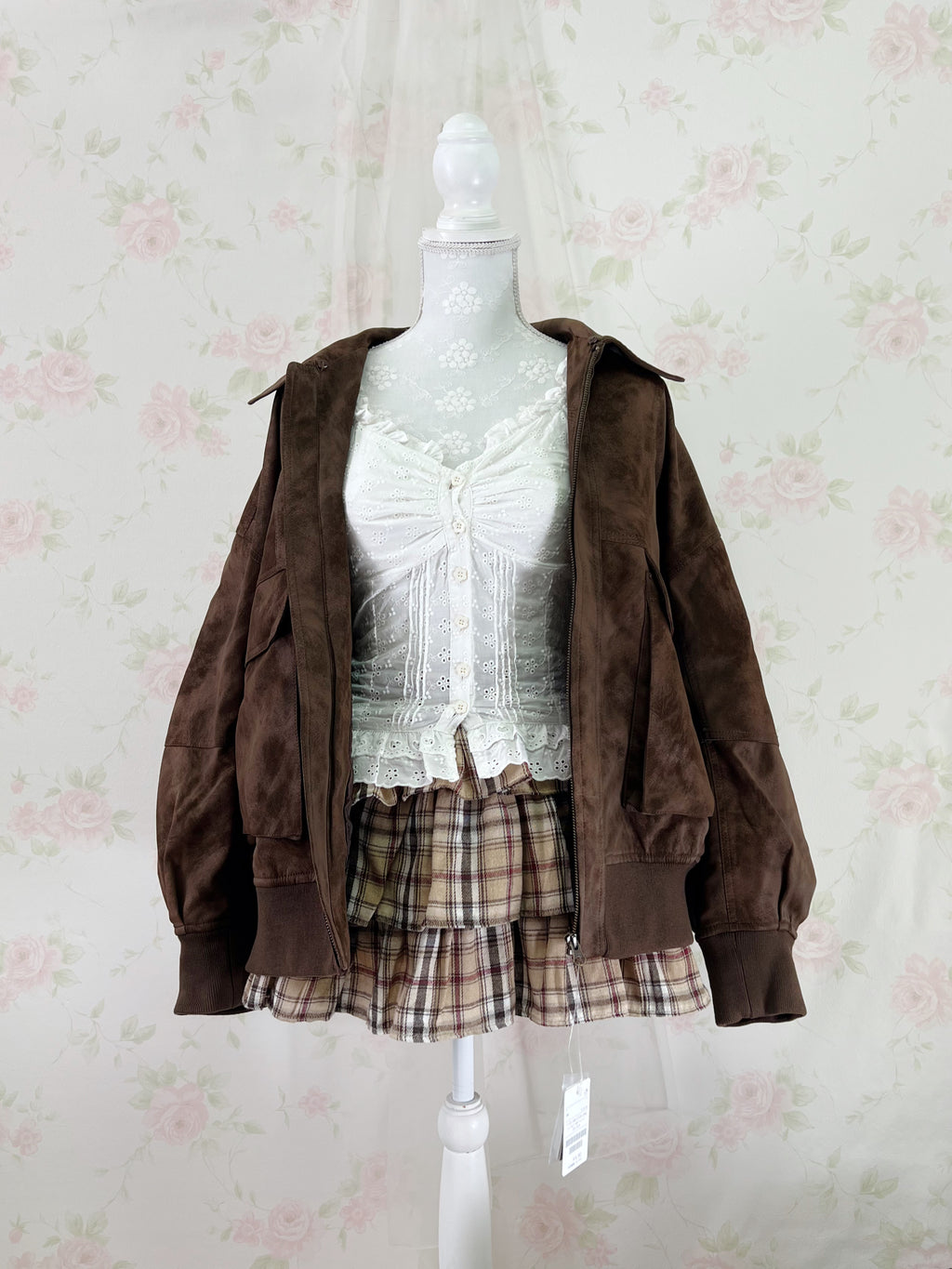 FREAK'S  STORE Boyfriend’s Synthetic Leather Jacket (Brown)
