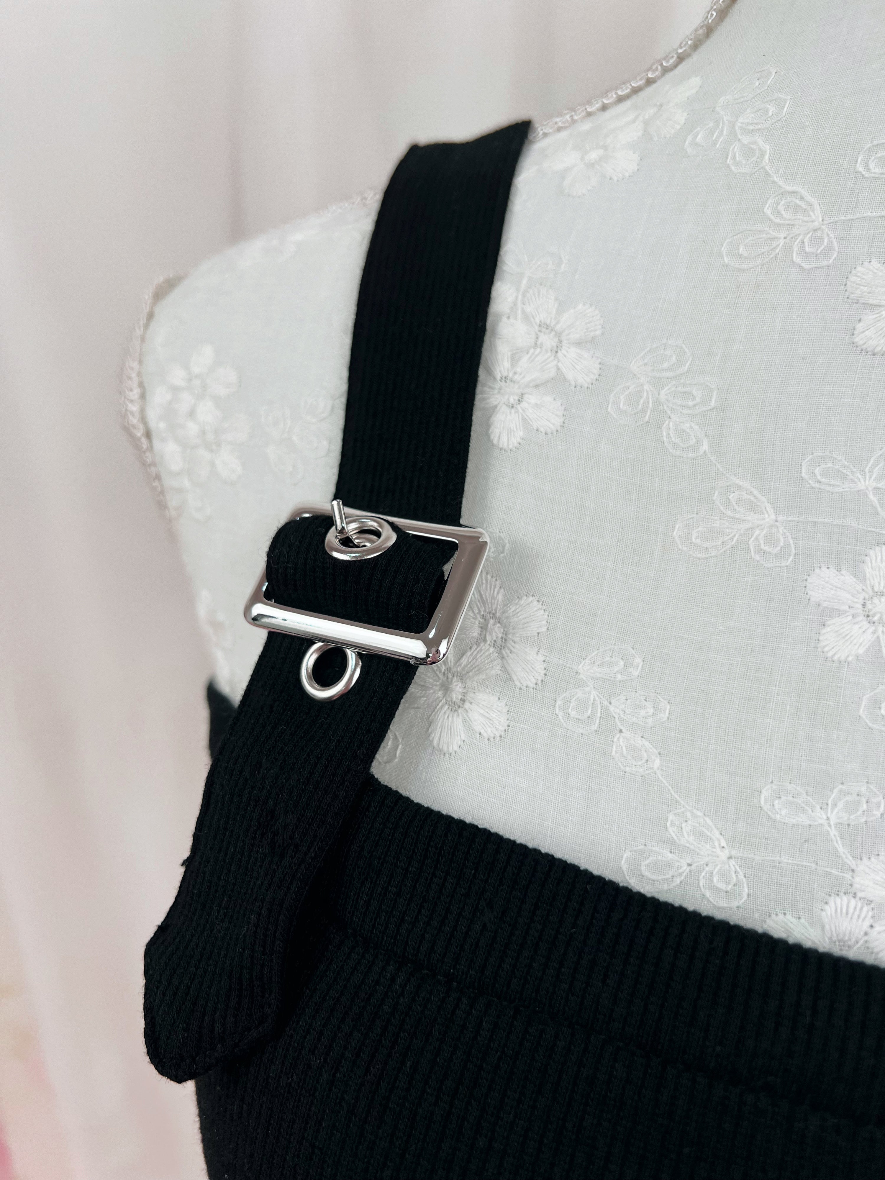 Buckle Strap Top With Cups (Black)