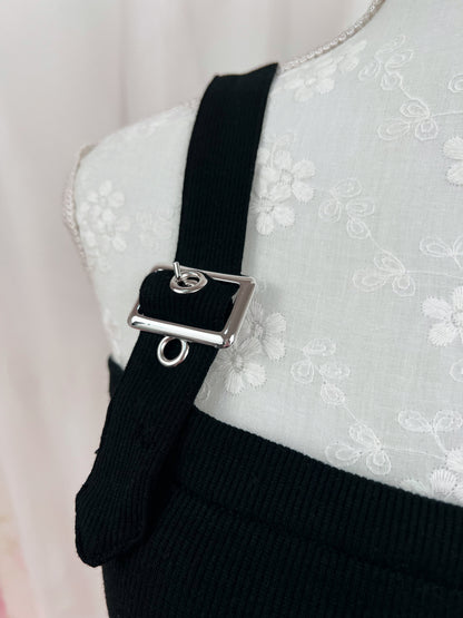 Buckle Strap Top With Cups (Black)