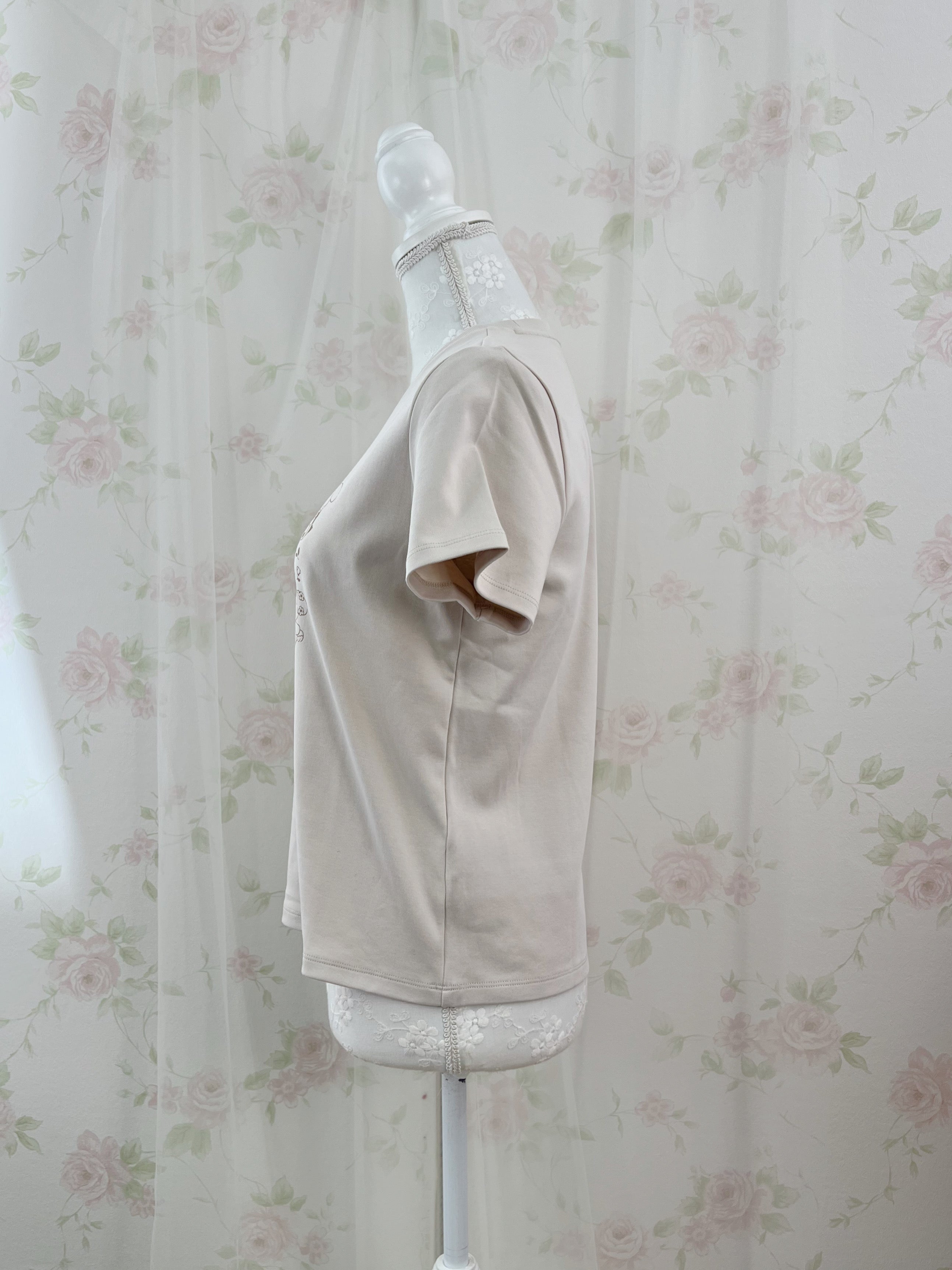 mikko Lil ala mode Printed T-Shirt (Milk Coffee)