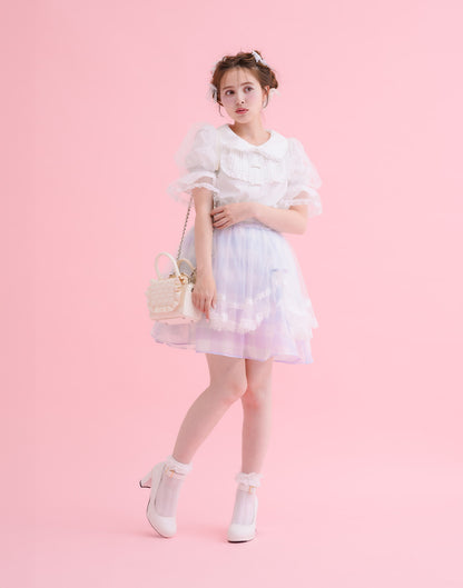mellfy memory Fairy gingham tulle apron Skirt