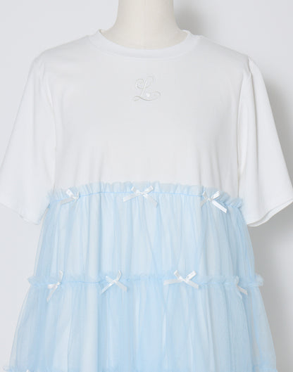 Lolime Tulle tiered cut sew mini dress