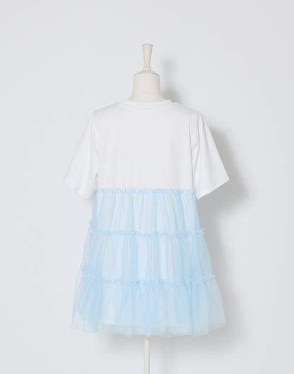 Lolime Tulle tiered cut sew mini dress