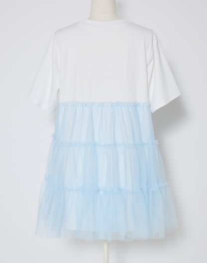 Lolime Tulle tiered cut sew mini dress