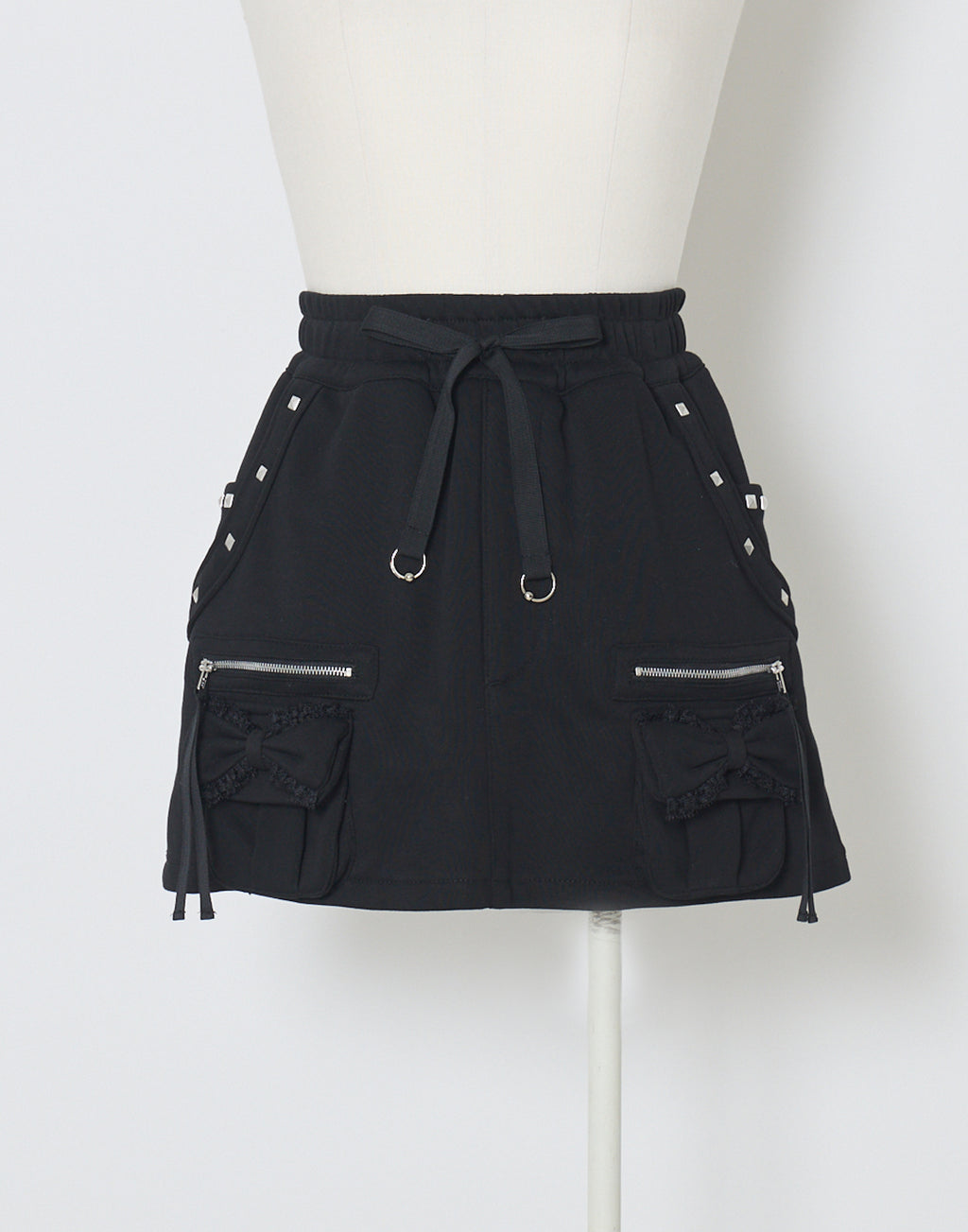 AVENCHUMU Ribbon pocket studded sweat skirt