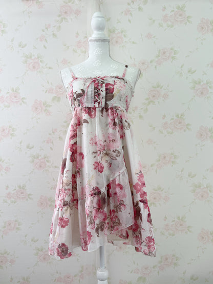 (12% OFF) L'EST ROSE Front Laced Up Camisole Dress