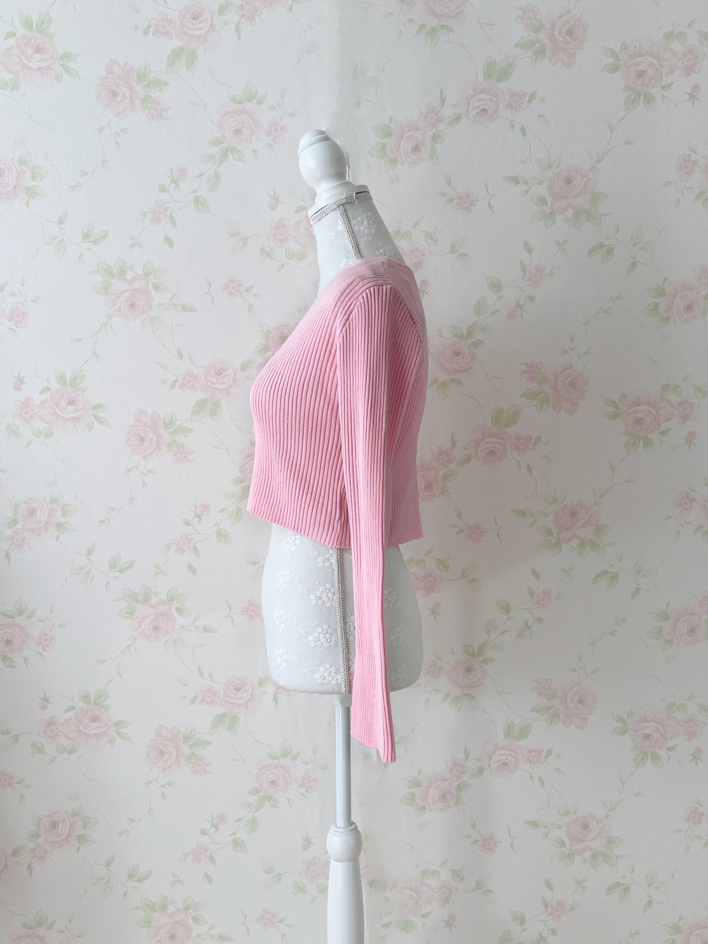 Princess Sleeve Cardigan (Candy Pink)