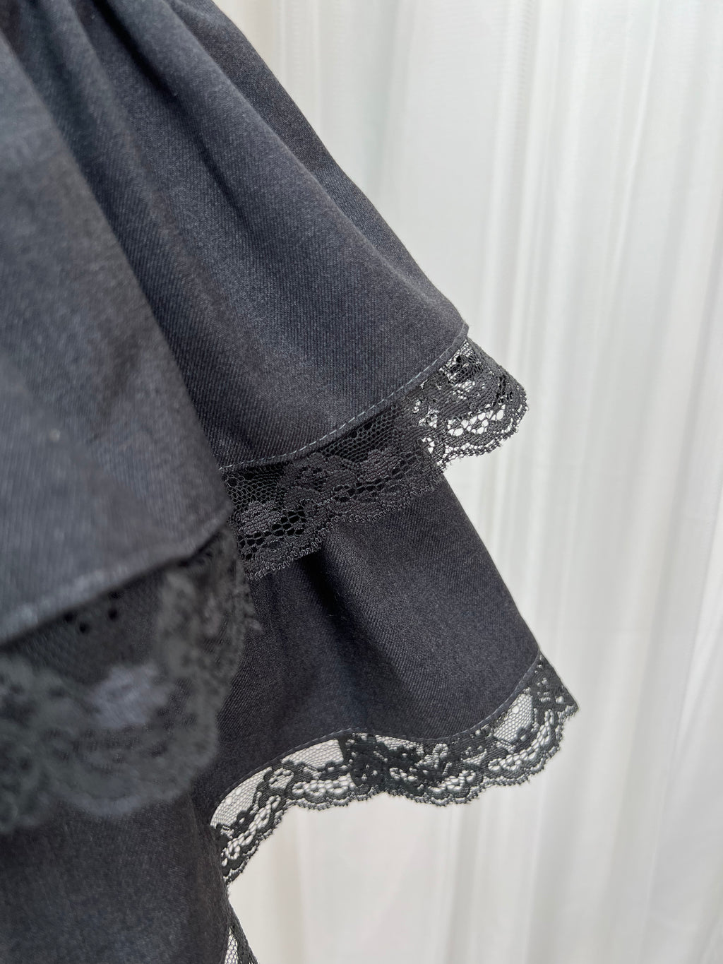 Layered Lace Hem Sukapan (Dark Gray)
