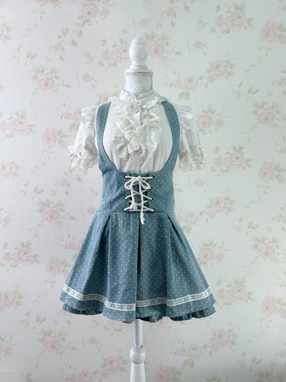 Tralala LIZ LIZA Polka Dot Laced Up Jumper Skirt