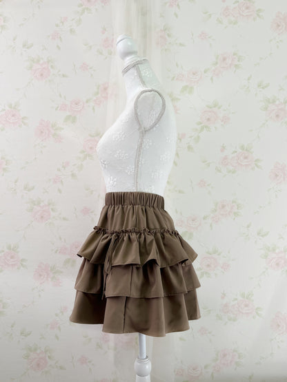 Olive des Olive Side String Tiered Skirt (Milk Chocolate)