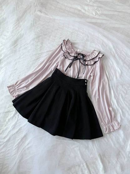 majoretty Ruffled Double Bow Top