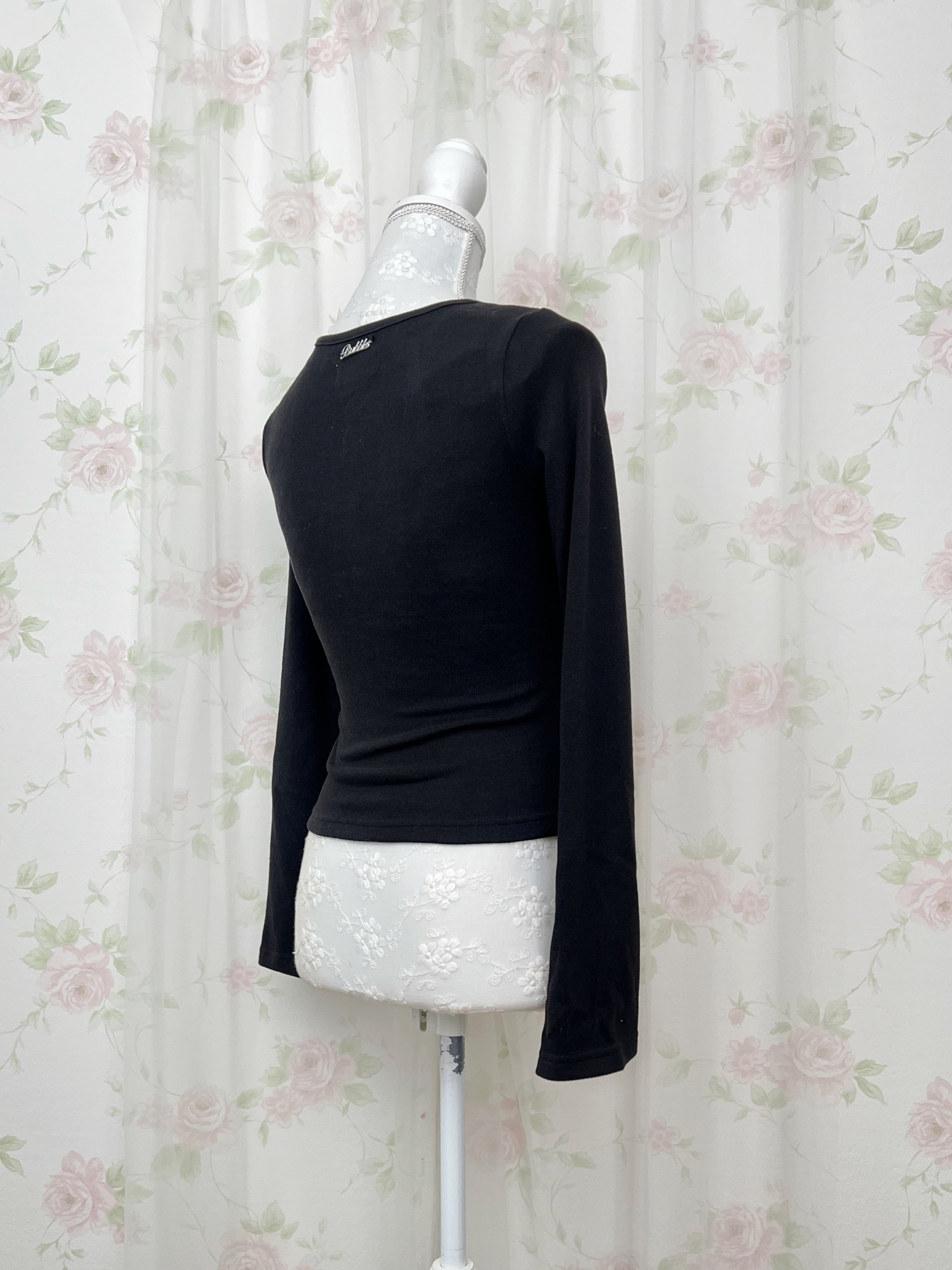 BUBBLES Milkmaid Front Lace Top (Black)